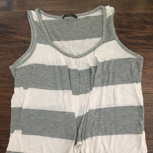 Grey + White Striped Tie Tank - Picture 2 of 4
